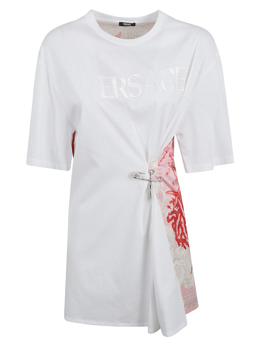 White T-Shirt With Pink Back