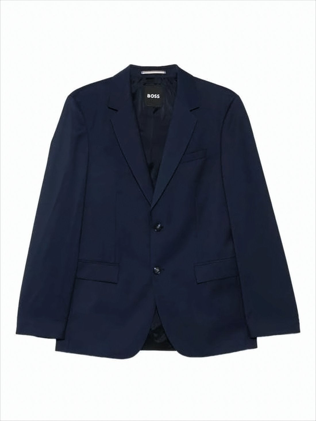 Tailored Blue Suit Jacket with Structured Silhouette