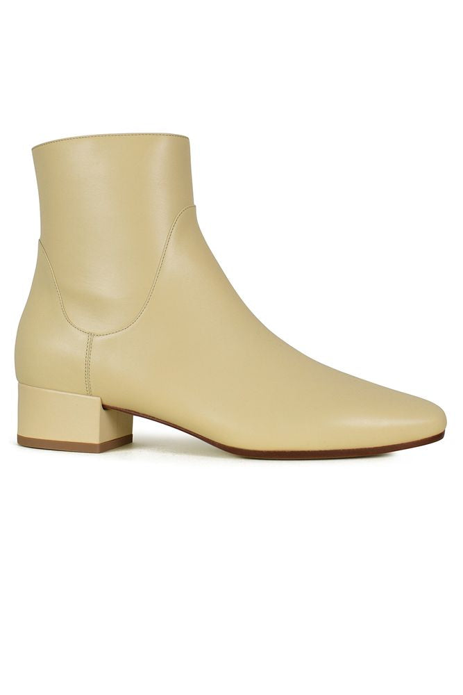 Smooth Leather Ankle Boots With Side Zip