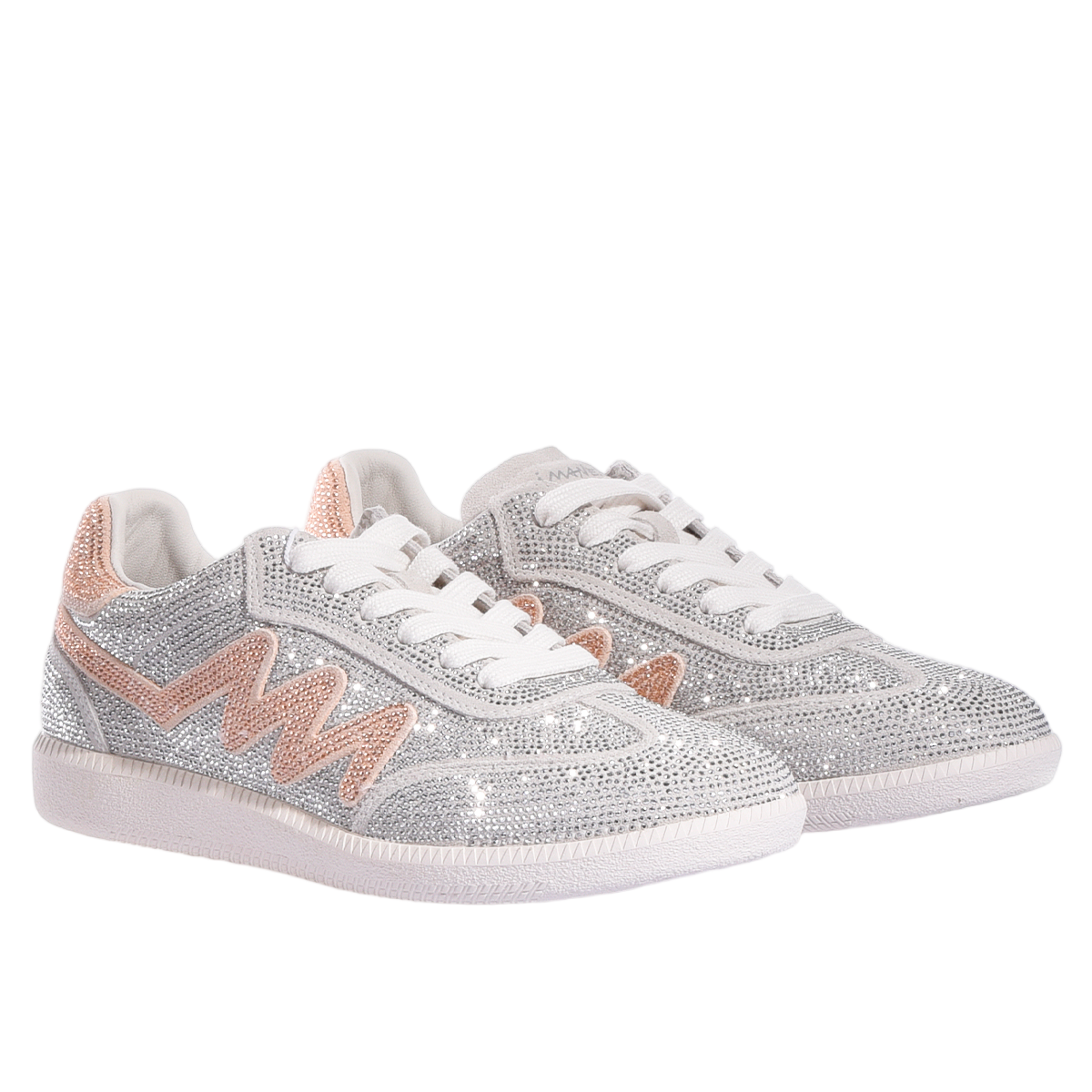 Imperial Rose Sneakers with Silver Rhinestones