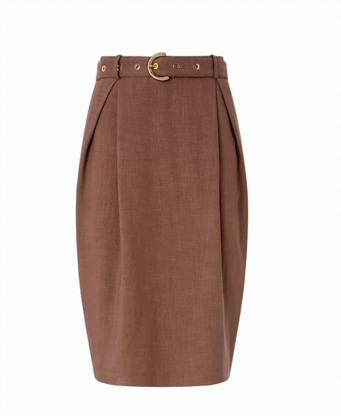 Edwena Linen Effect Midi Skirt
