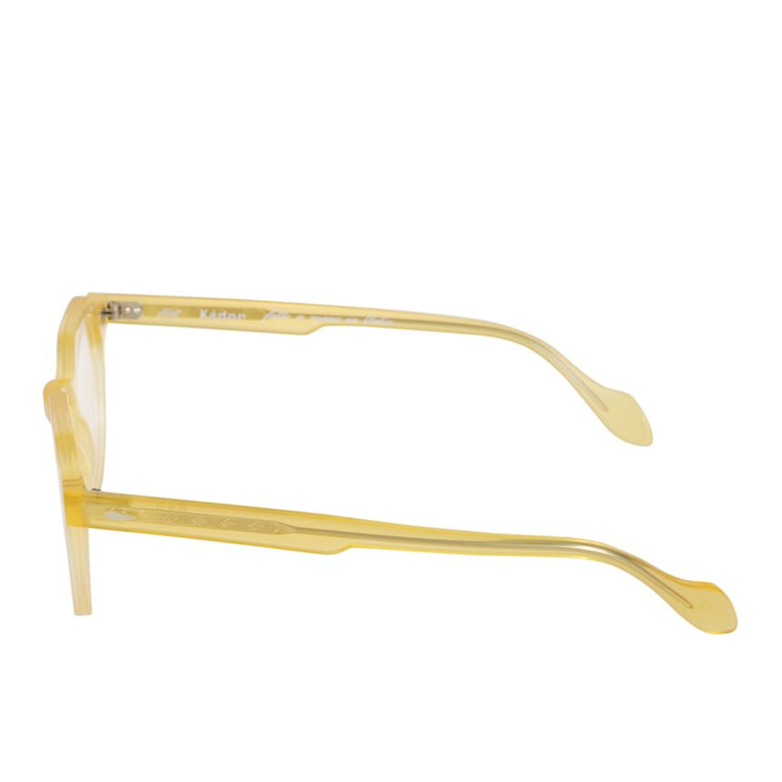 Amadeus Translucent Yellow Rounded Sunglasses with Keyhole Bridge