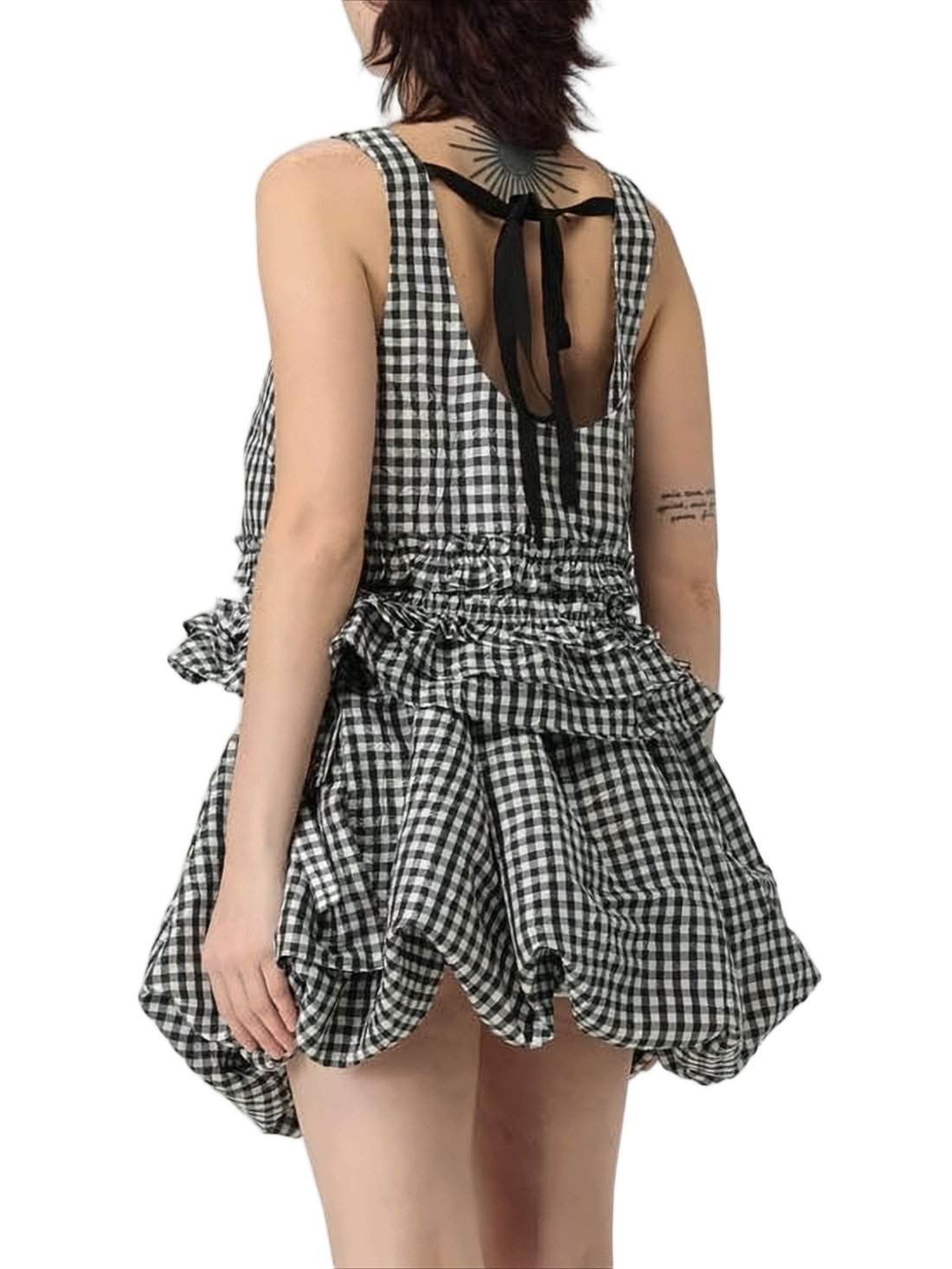 Gingham Check Peplum Tank