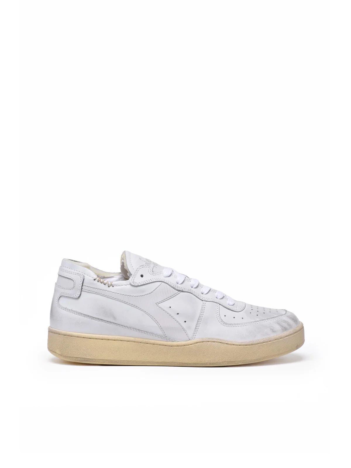 Grey Leather Basket Row Sneakers