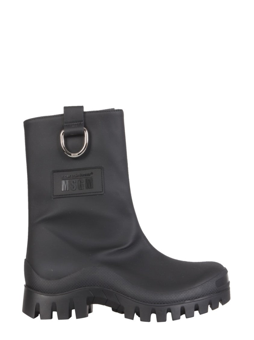 Matte Black Mid-Calf Rain Boots