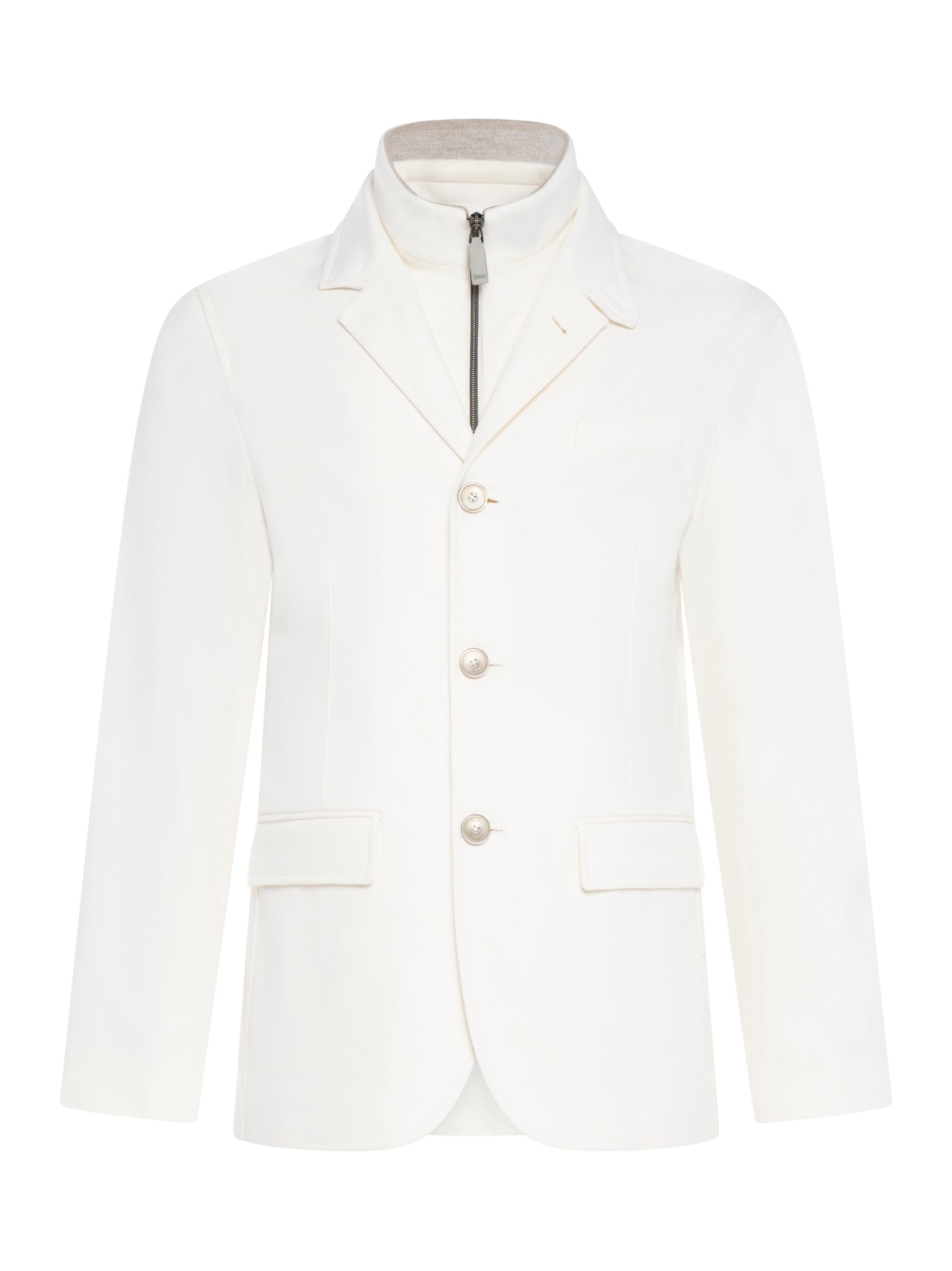 Silk-Cashmere Blend White Herno Jacket