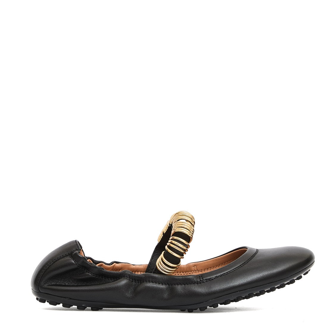 Black Gommino Leather Ballerinas