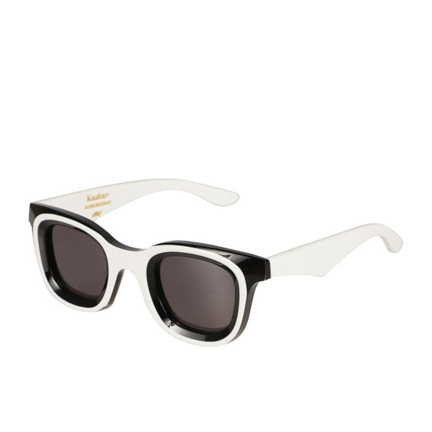 Joya Bold Rectangular Sunglasses with White Temples