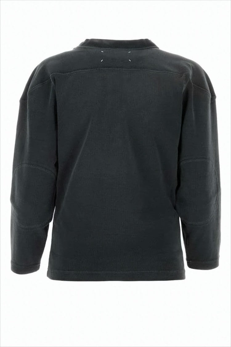 Long-Sleeve Top With Textured Design And Ruffled Neckline