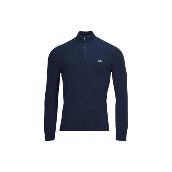 Fitted Long-Sleeve Top with High Collar