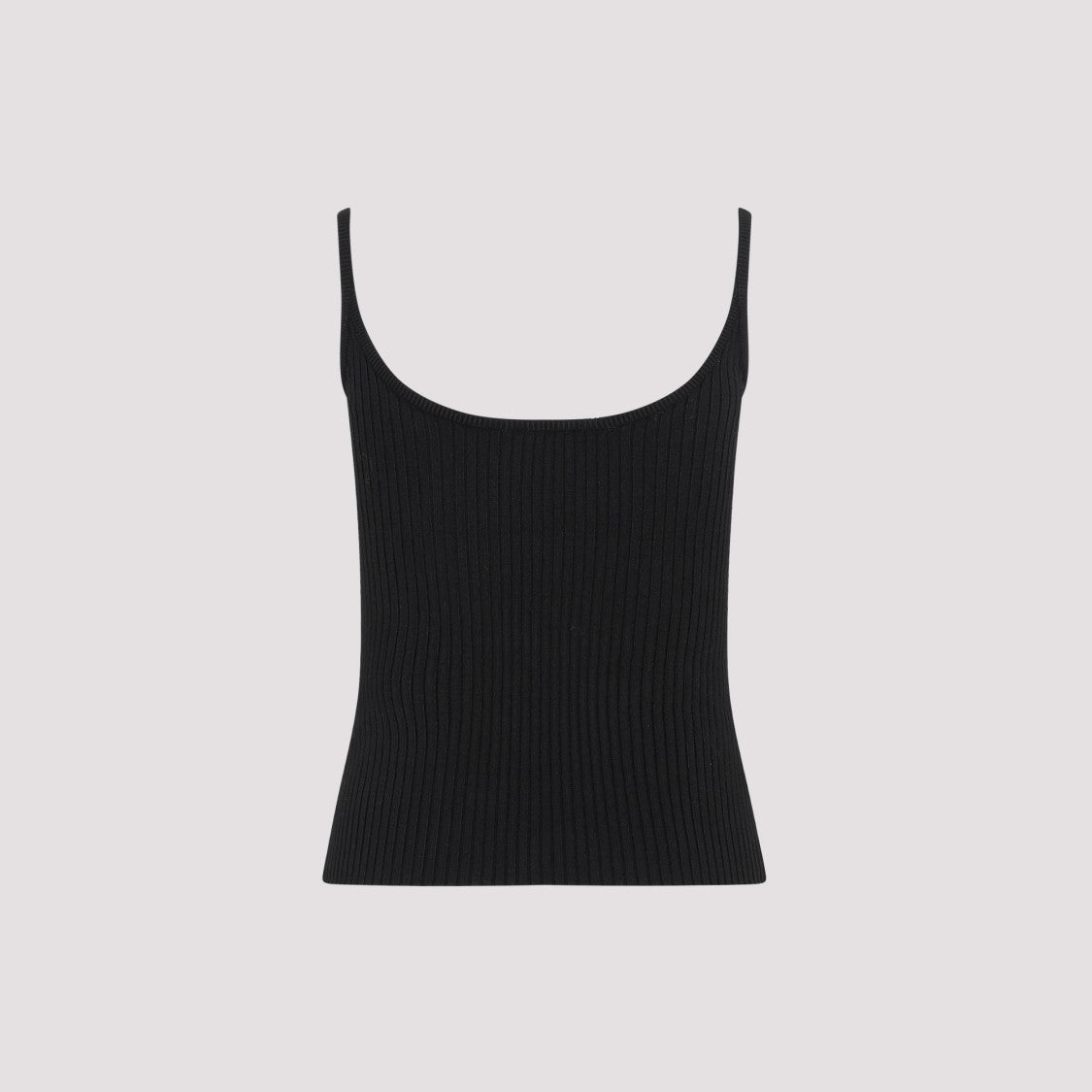 Black Rib Knit Tank Top