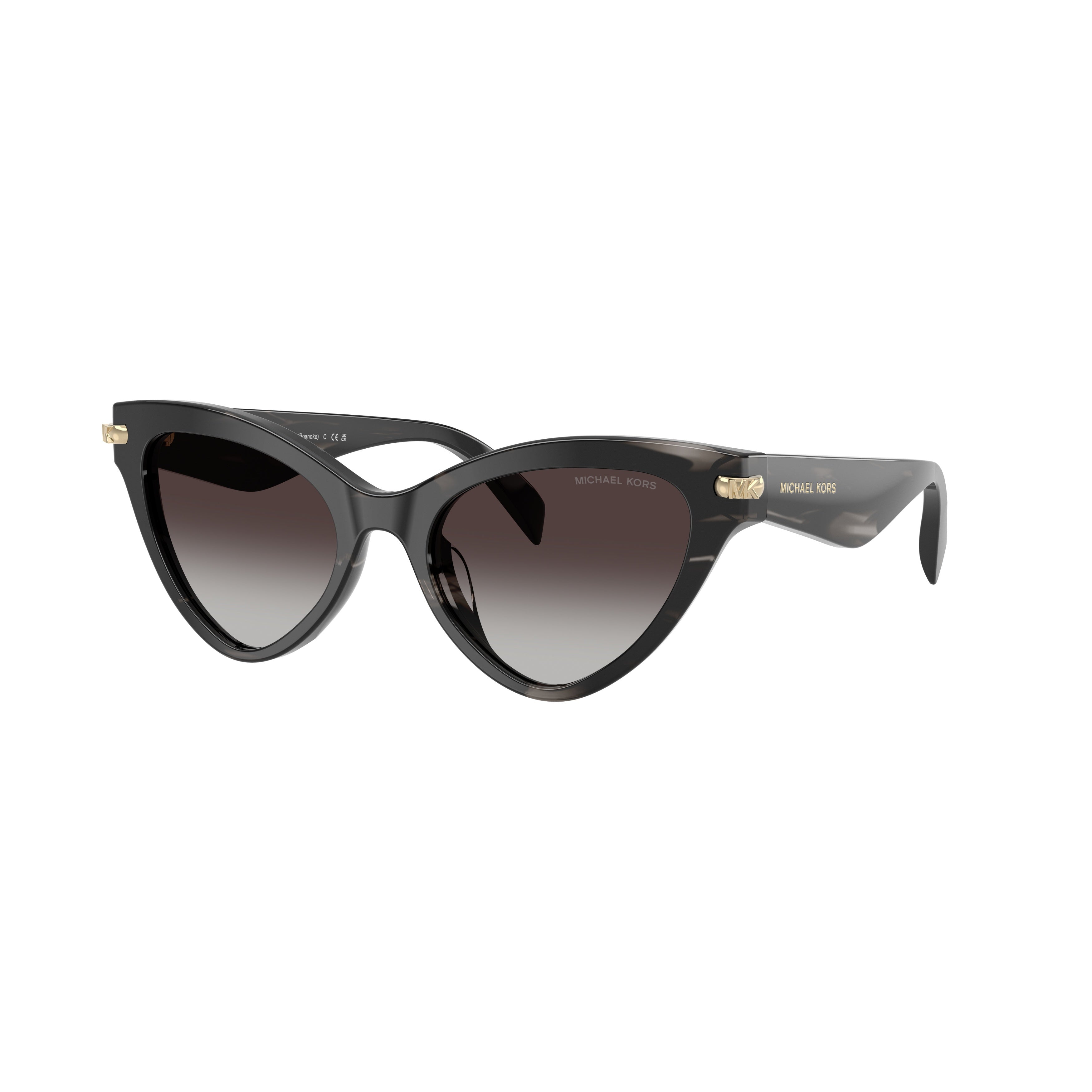 0mk2259u Cat-Eye Sunglasses with Glossy Black Acetate Frame