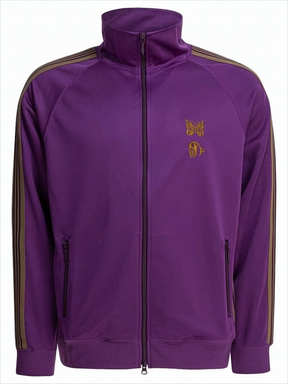 Purple Activewear Jacket with Contrasting Stripe Details