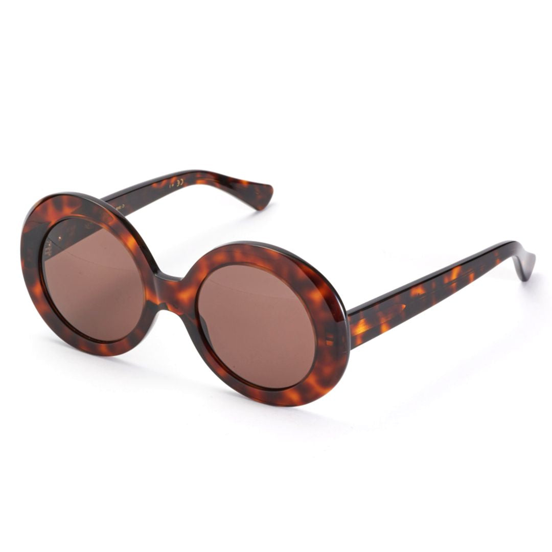 Audrey Large Round Tortoiseshell Sunglasses with Vintage Appeal