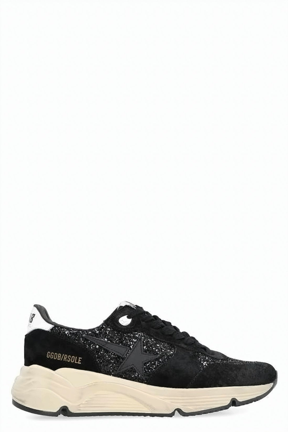 Chunky Glitter Sneakers with Star Emblem and Rubber Sole