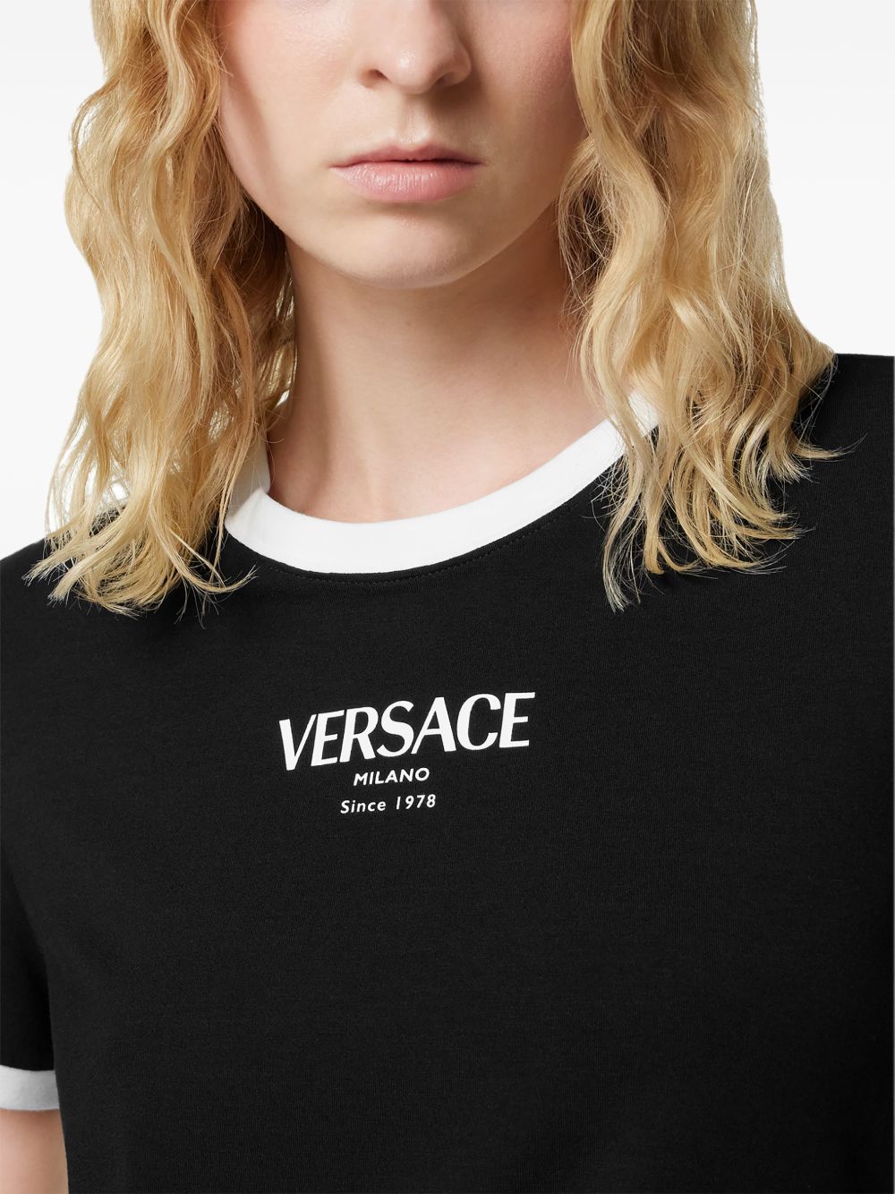 Cropped Black Silk and Nylon Top