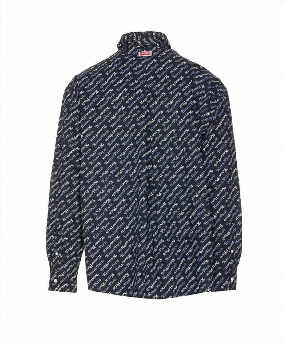 Long-Sleeve Shirt with Diagonal Text Print