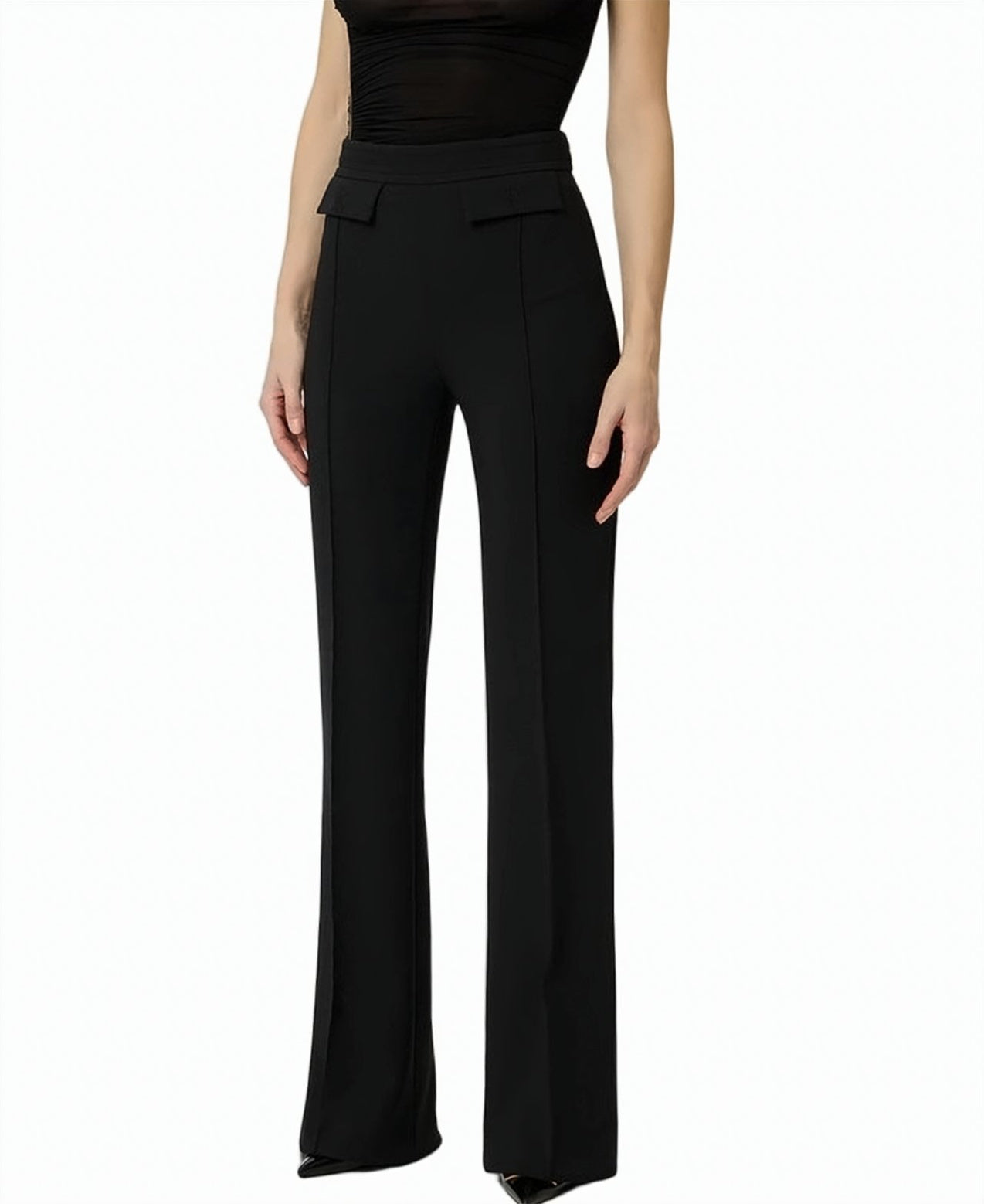Double Stretch Crepe Embroidered Logo Trousers