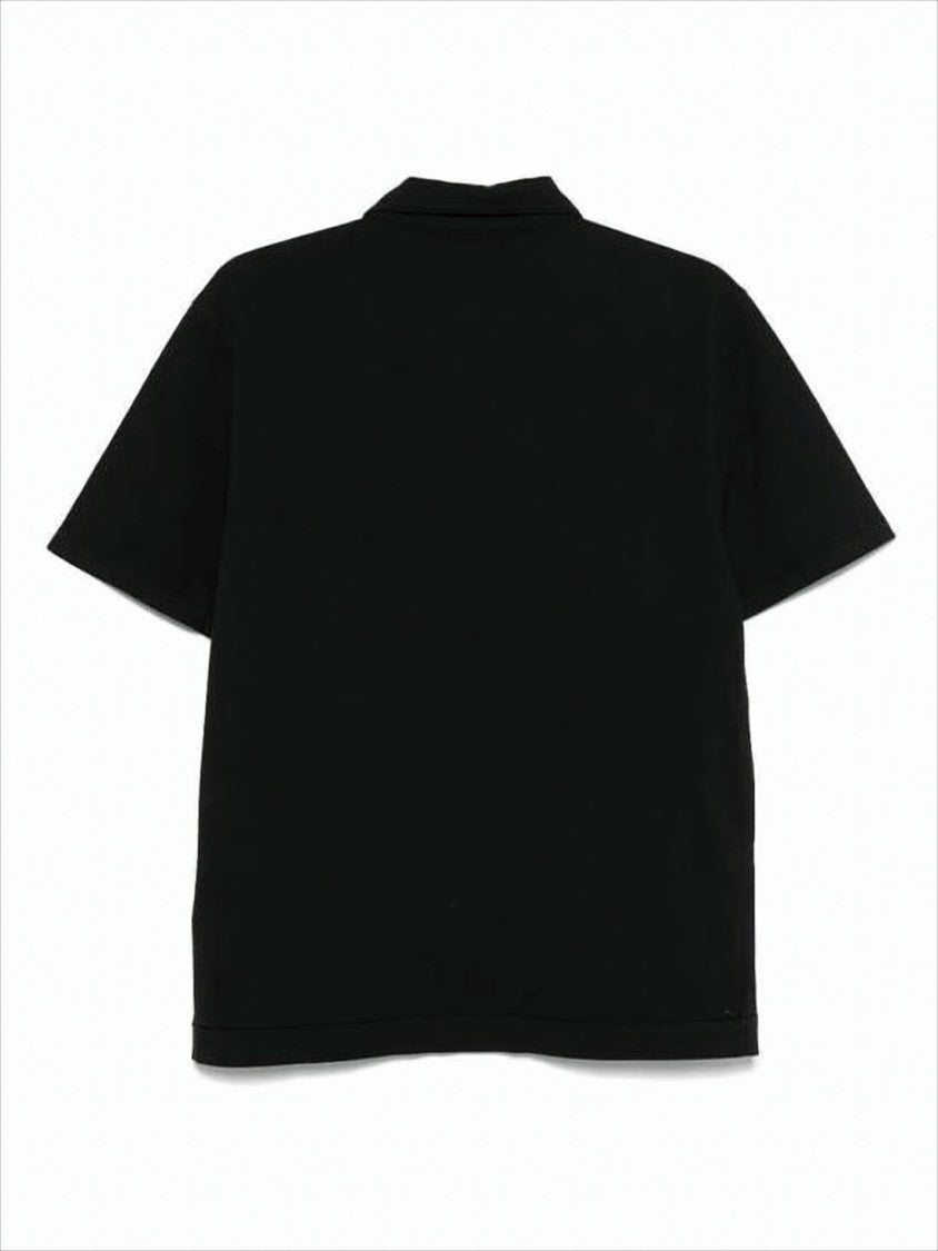 Minimalist Black Polo Shirt with Traditional Collar