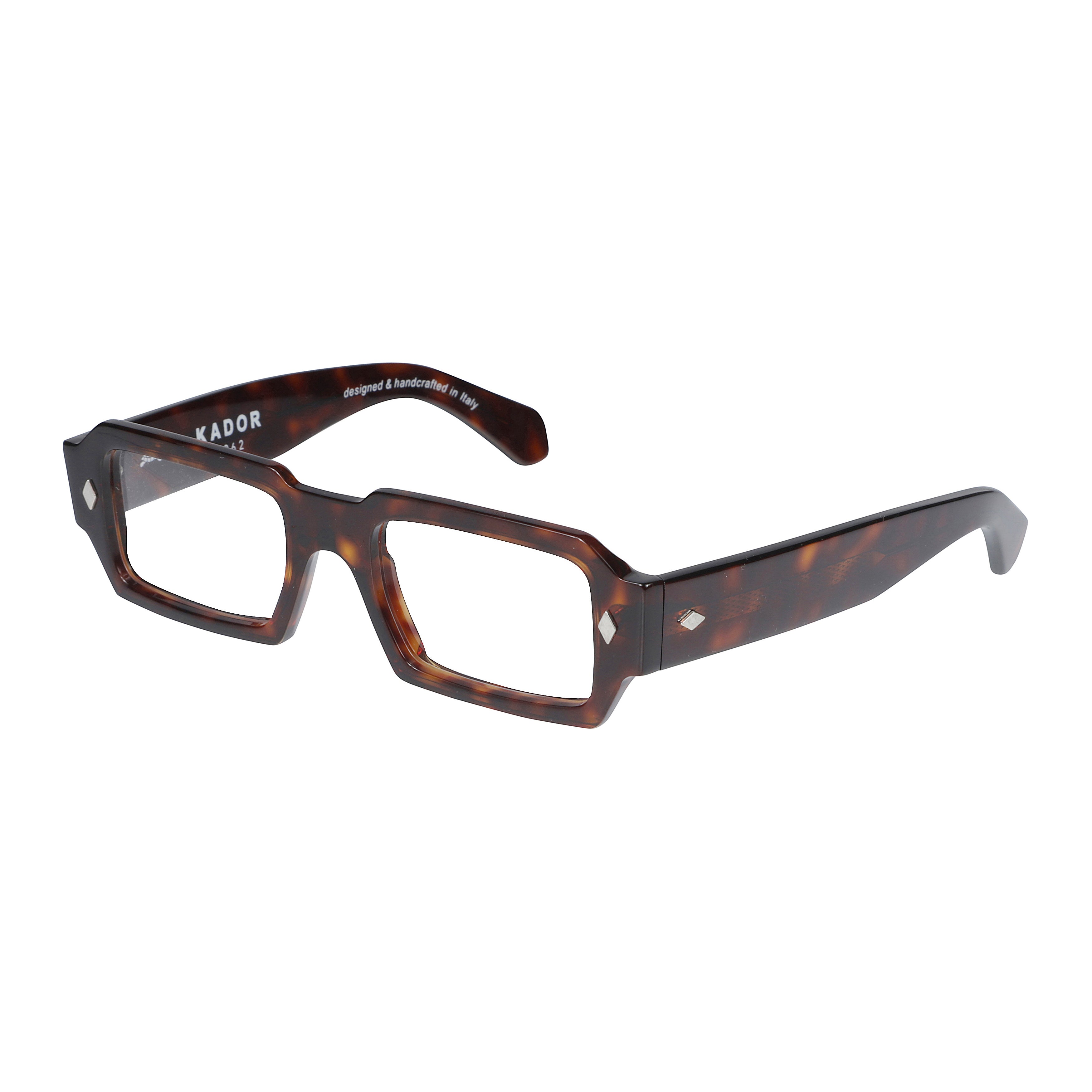 Rock Star Bold Rectangular Tortoiseshell Eyeglasses with Silver Accents