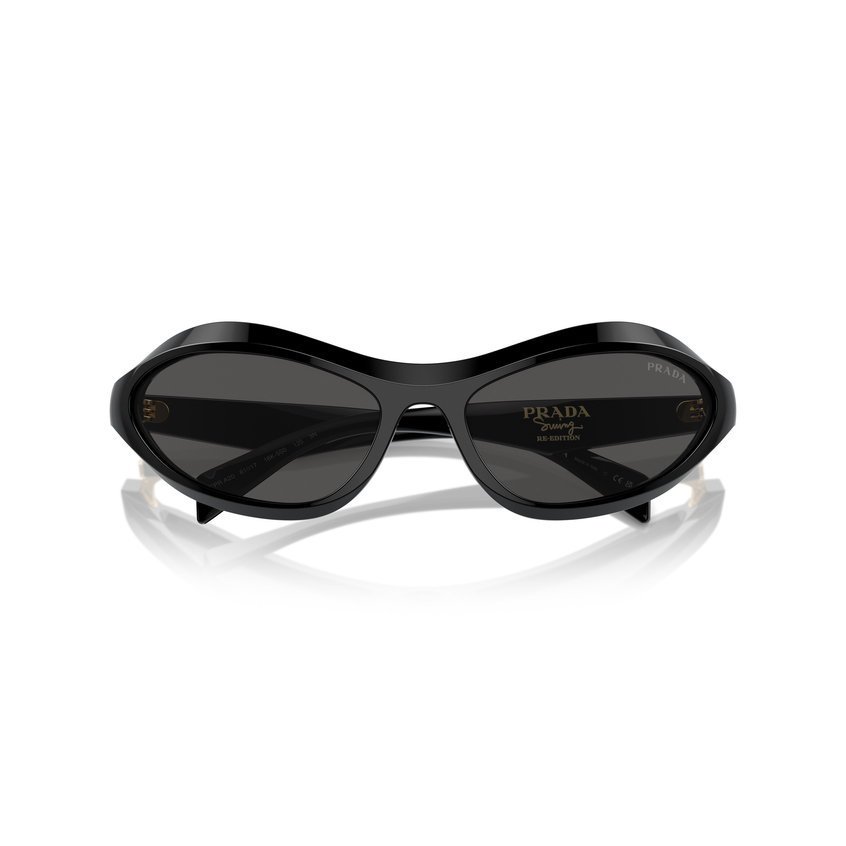 0pr A20s Oval-Shape Black Acetate Sunglasses