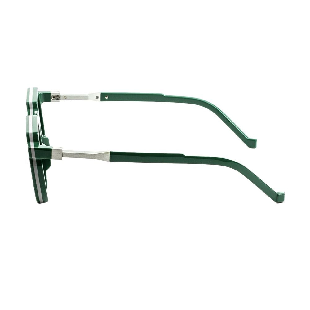 Wl0033 White Label Green/Light Grey Squared Geometric Sunglasses In Glossy Green Bio-Acetate