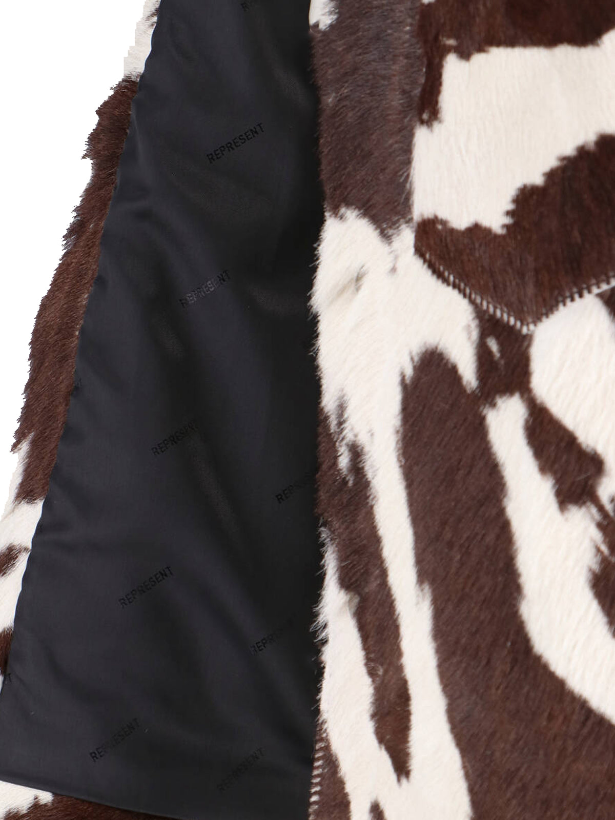 Multicolor Cow Print Leather Jacket