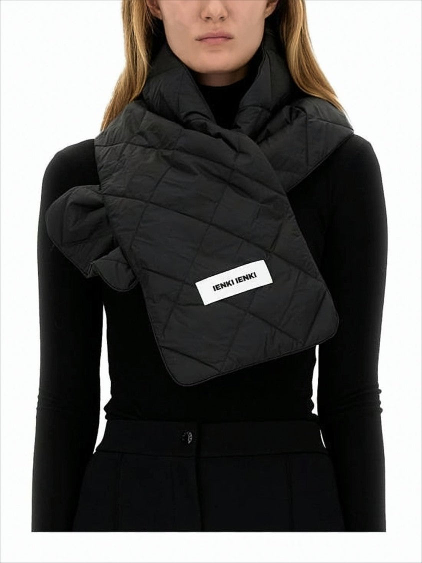 Long Quilted Scarf With Diamond Stitching