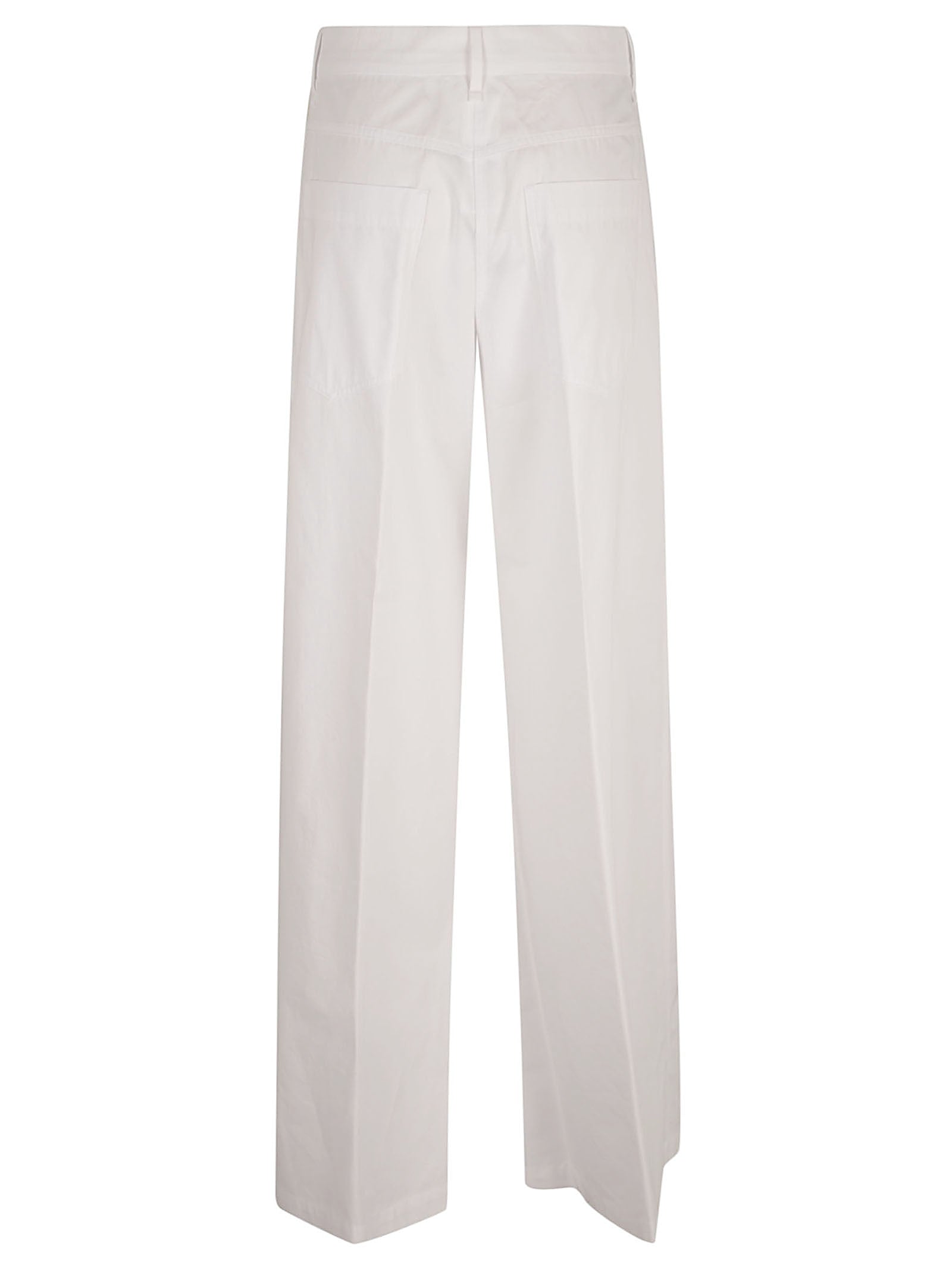 Wide-Leg White Trousers with Design