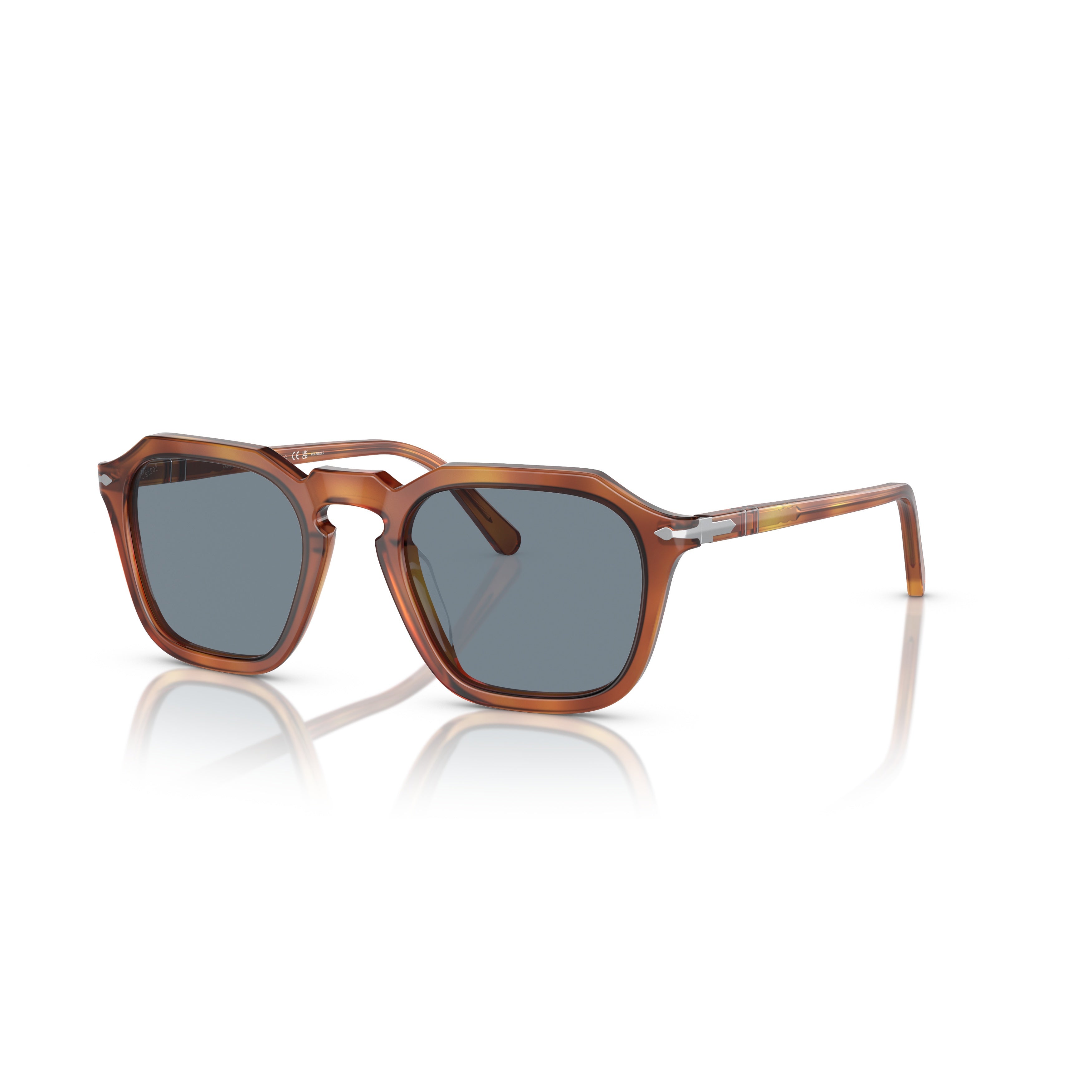 0po3292s Geometric Acetate Sunglasses with Tortoiseshell Pattern