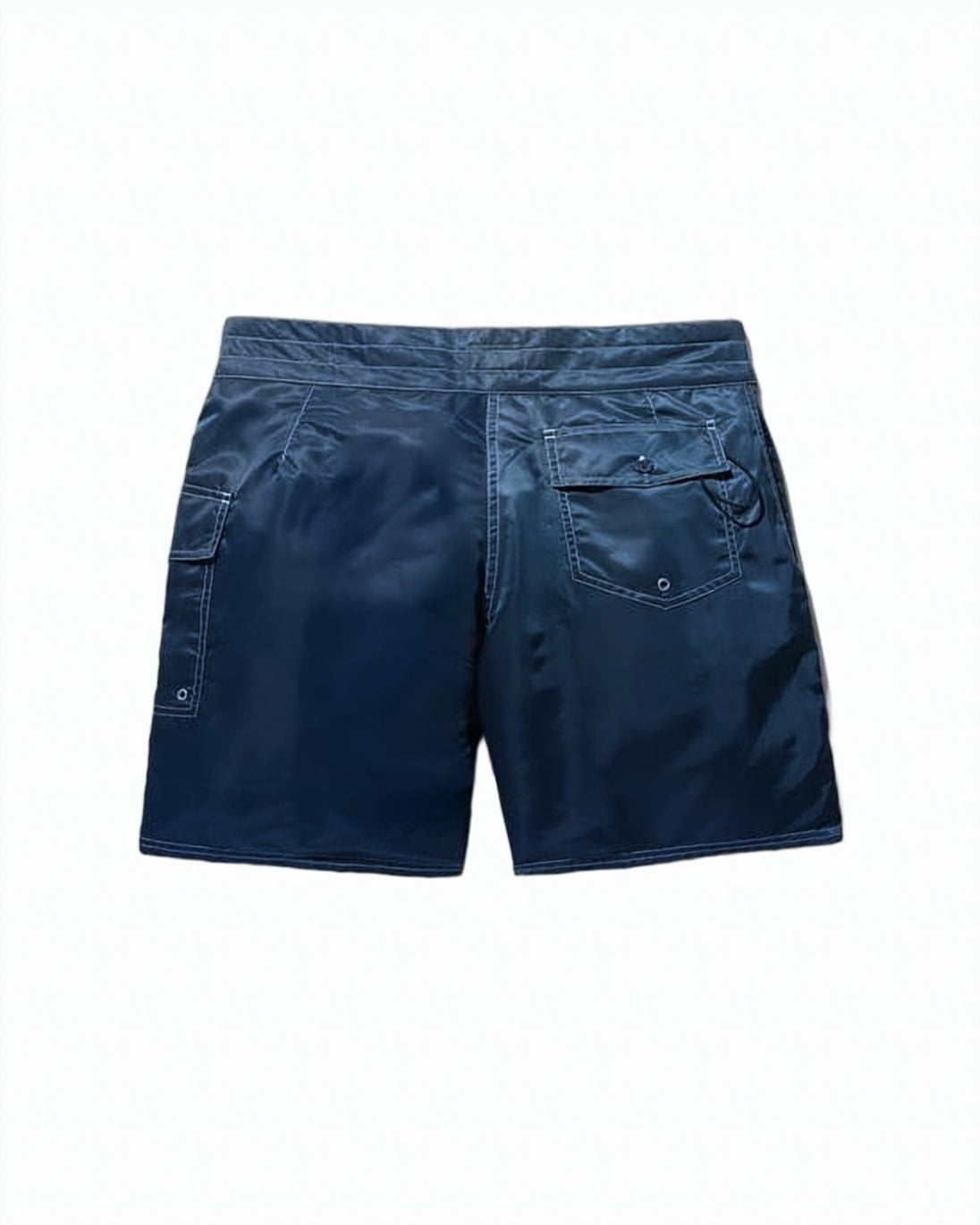 Nylon-Blend Blue Shorts with Contrasting Drawstring