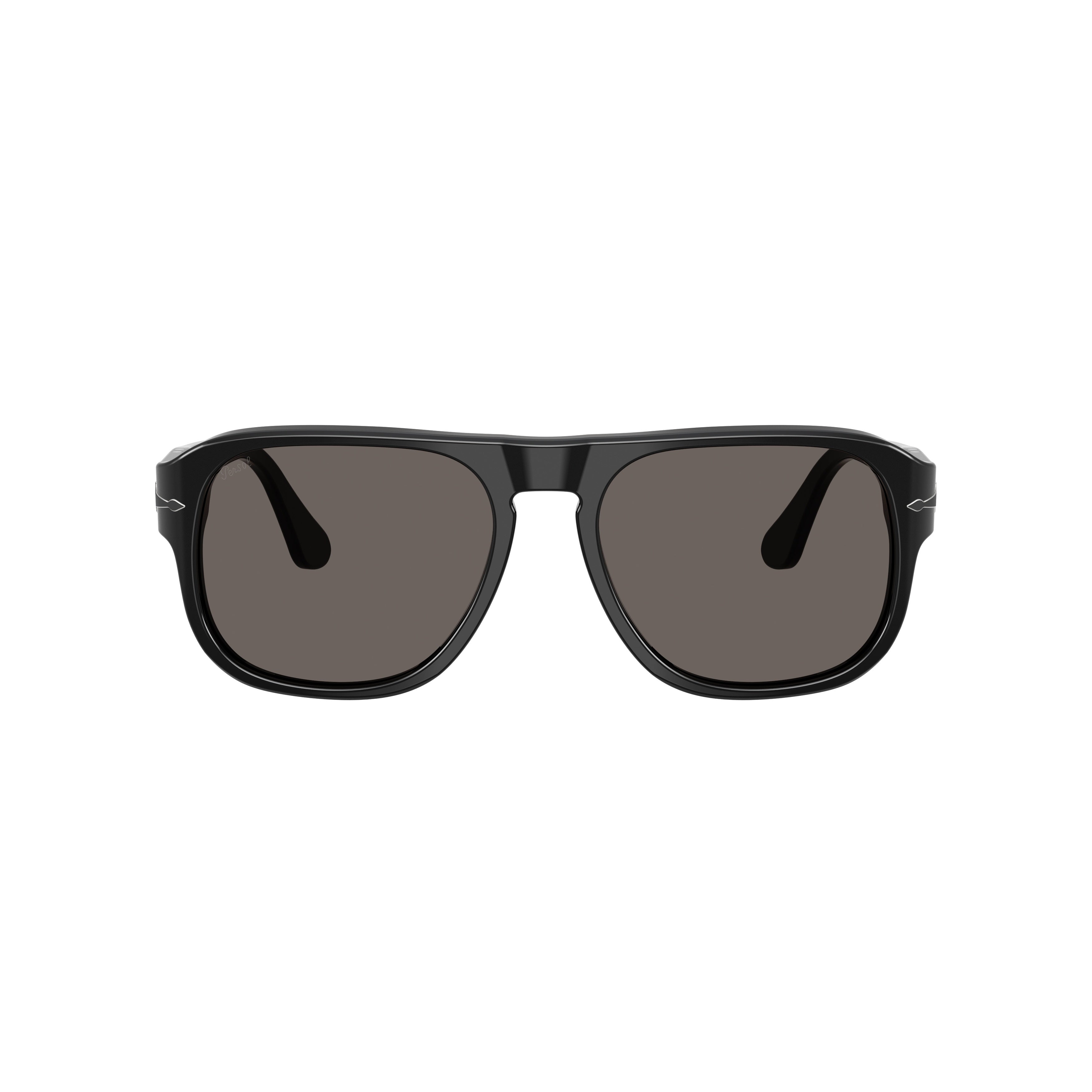 0po3310s Bold Rectangular Acetate Sunglasses with Refined Silver Detailing
