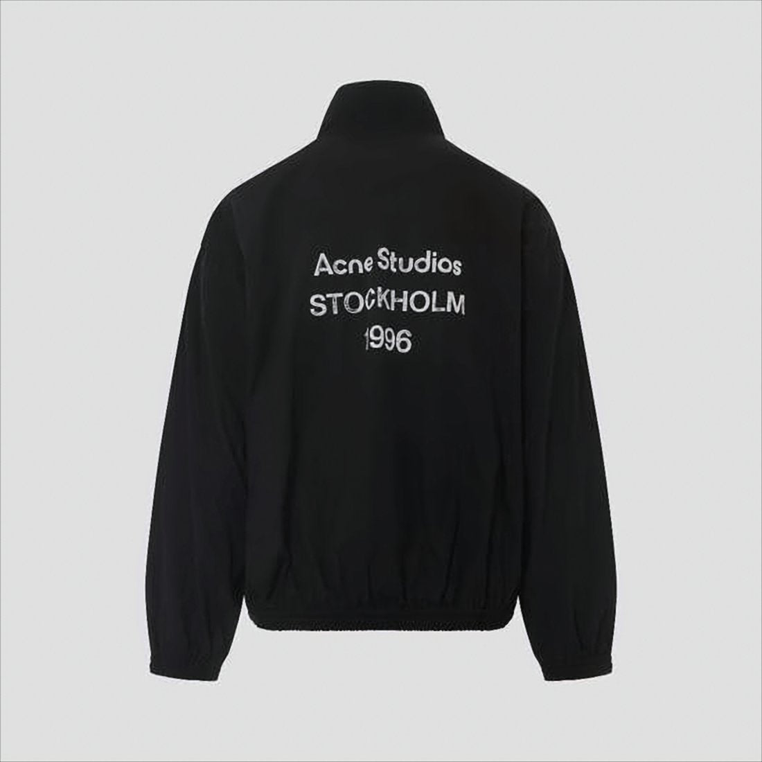 High-Collar Casual Jacket with Logo Detail