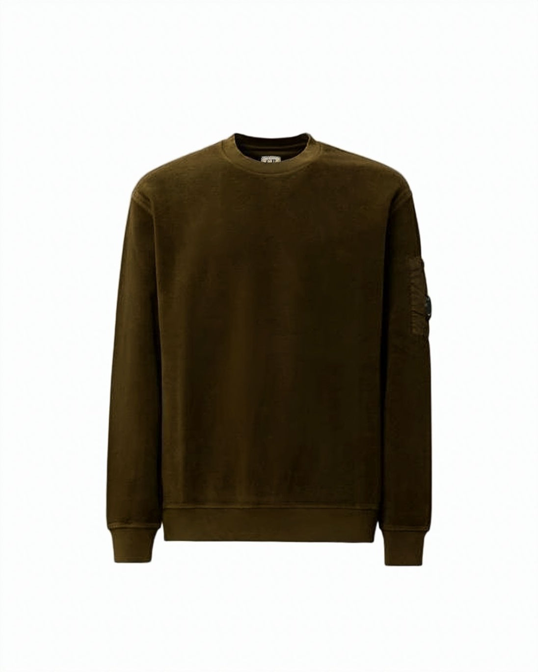 Brushed & Emery-Finished Diagonal Fleece Crewneck Sweatshirt