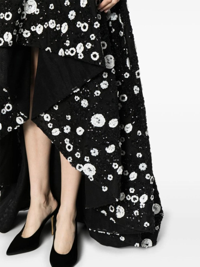 Tulle, High-Low Dress With Dotted Beading