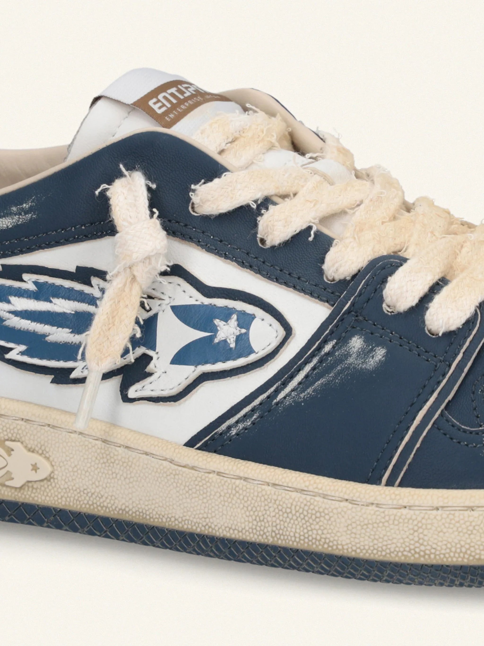 Egg Rocket 3 Navy/White Leather Sneakers