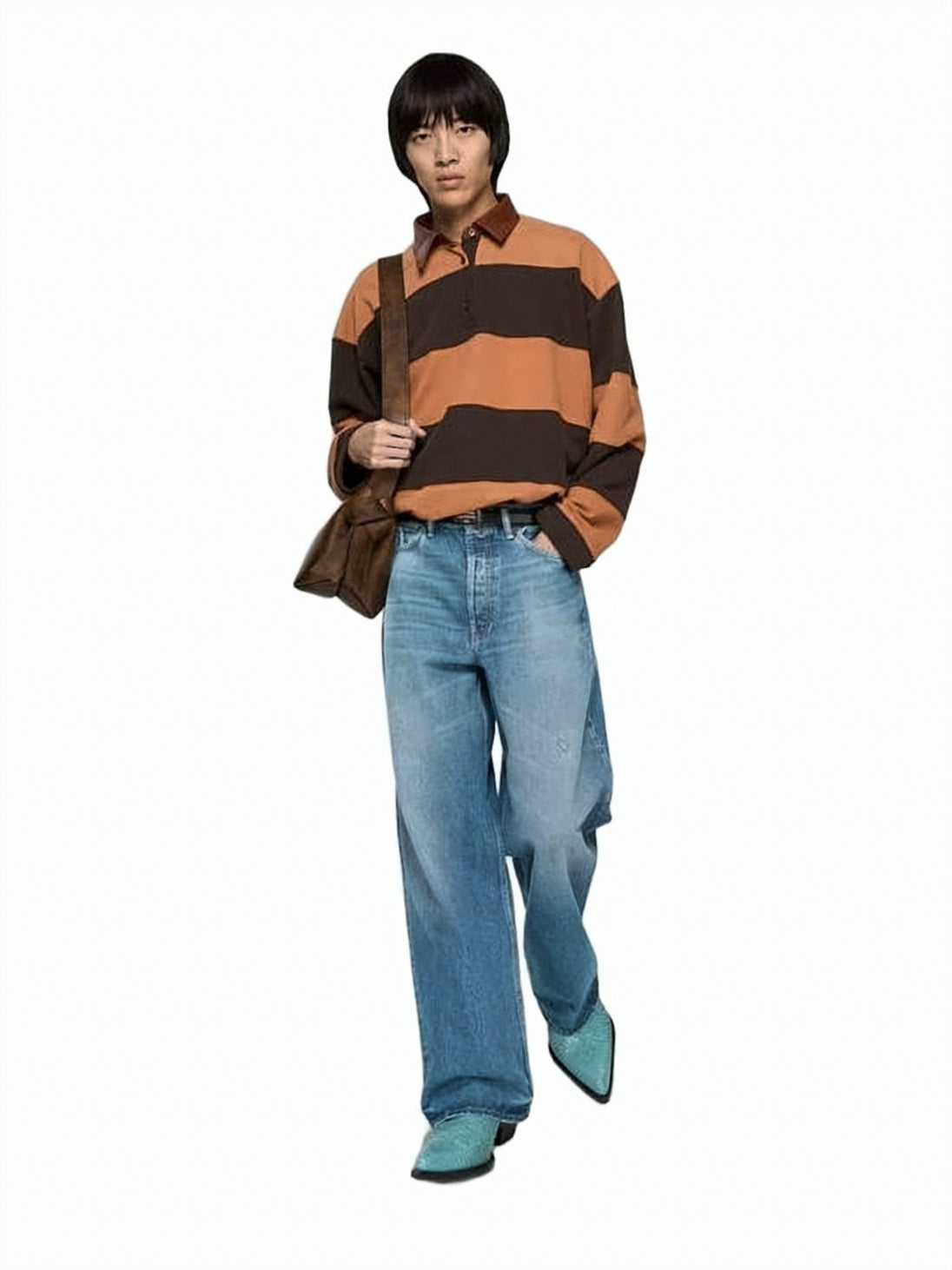 Wide-Leg Denim Pants with Vintage-Inspired Details