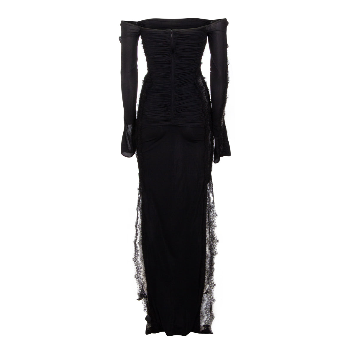 Maxi Dress with Sheer Lace Panels