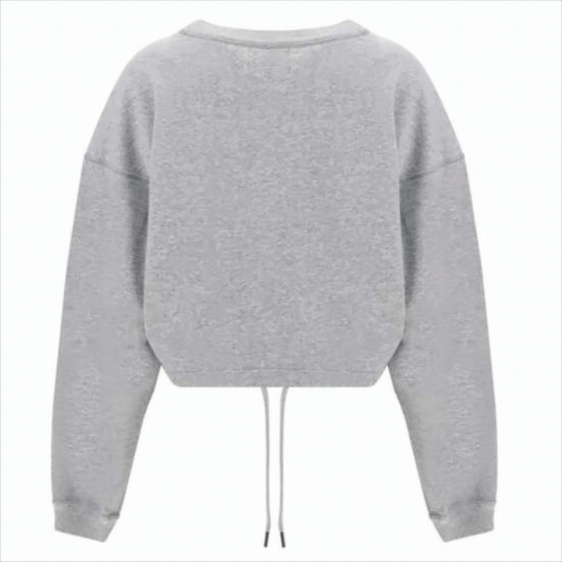 Relaxed Fit Long-Sleeve Top With Adjustable Hem And V-Stitch Detail