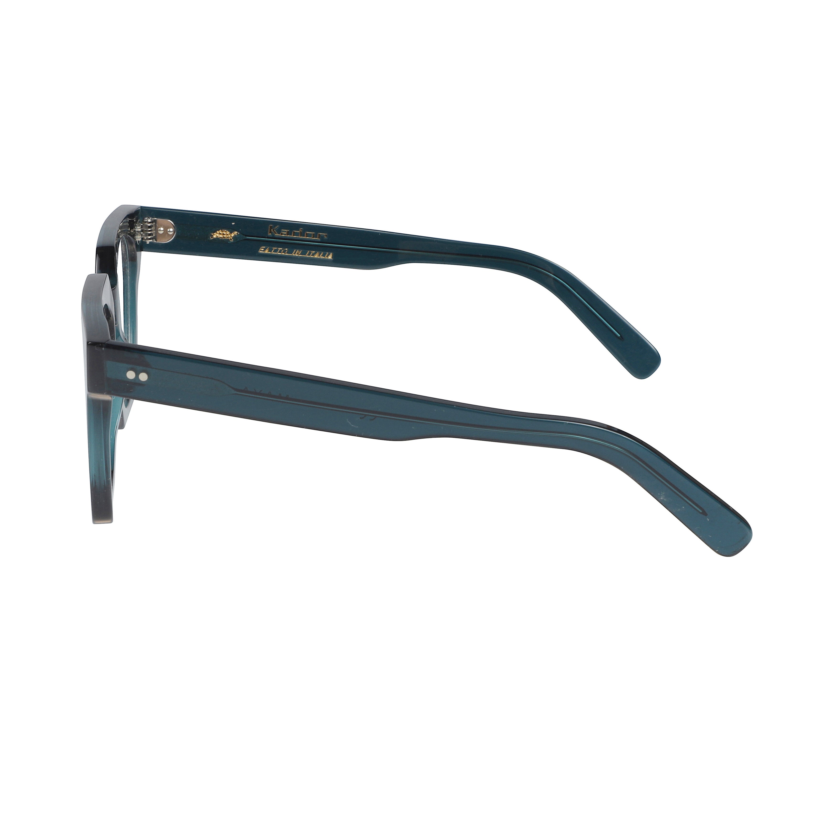 Maya Translucent Teal Square Frame Kador Sunglasses