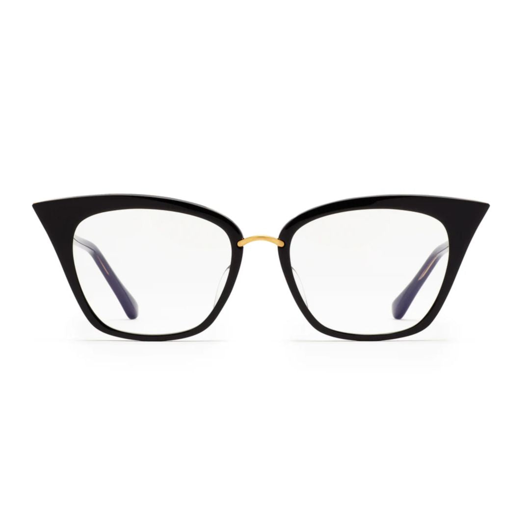 Rebella Bold Cat-Eye Eyeglasses with Gold Accents