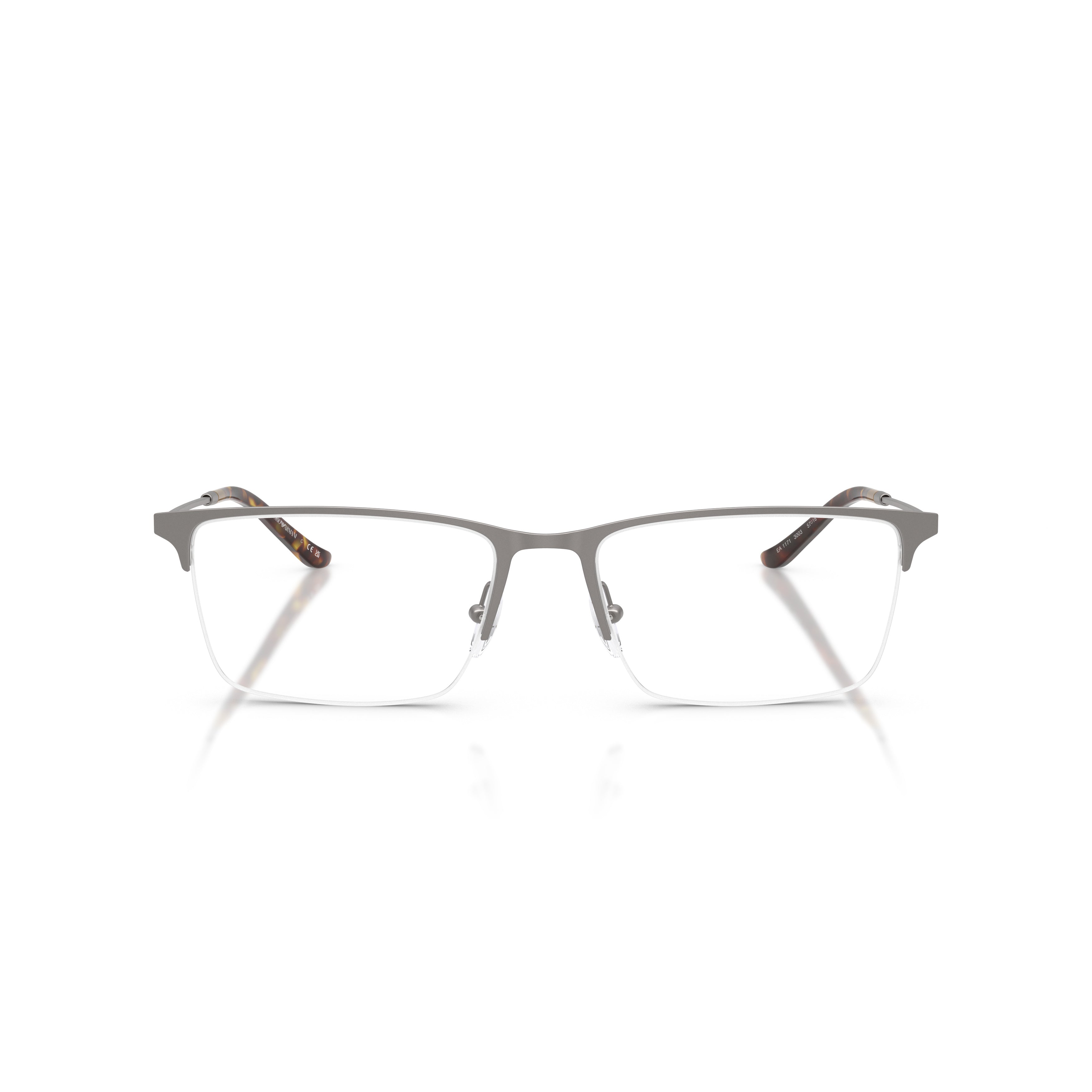 0ea1171 Semi-Rimless Metal Frame Eyeglasses with Tortoiseshell Tips