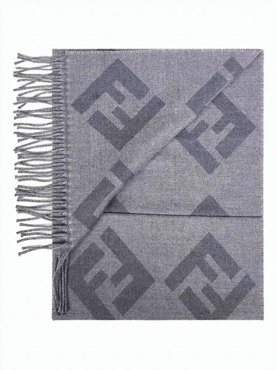 Wool Scarf With Interlocking Geometric Patterns