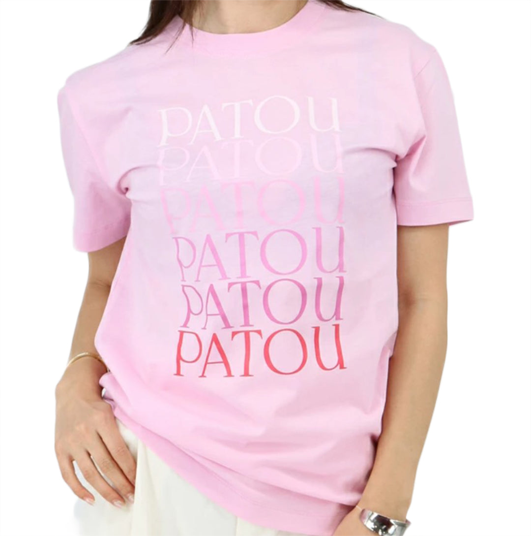 Short-Sleeved Primrose Pink T-Shirt With Logo Print