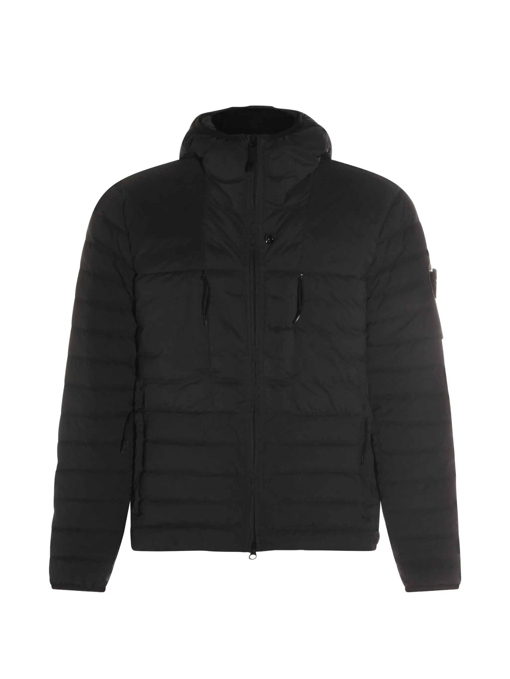 Black Padded Quilted Fabric Jacket