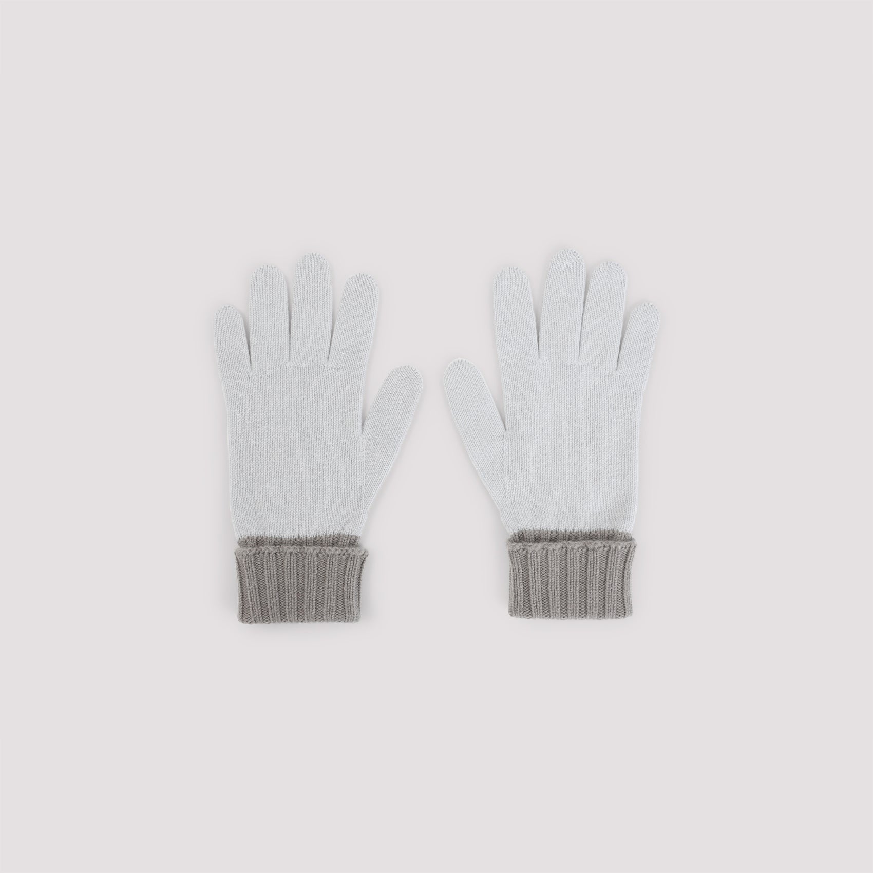 Knit Cashmere Gloves with Interlocking Initials