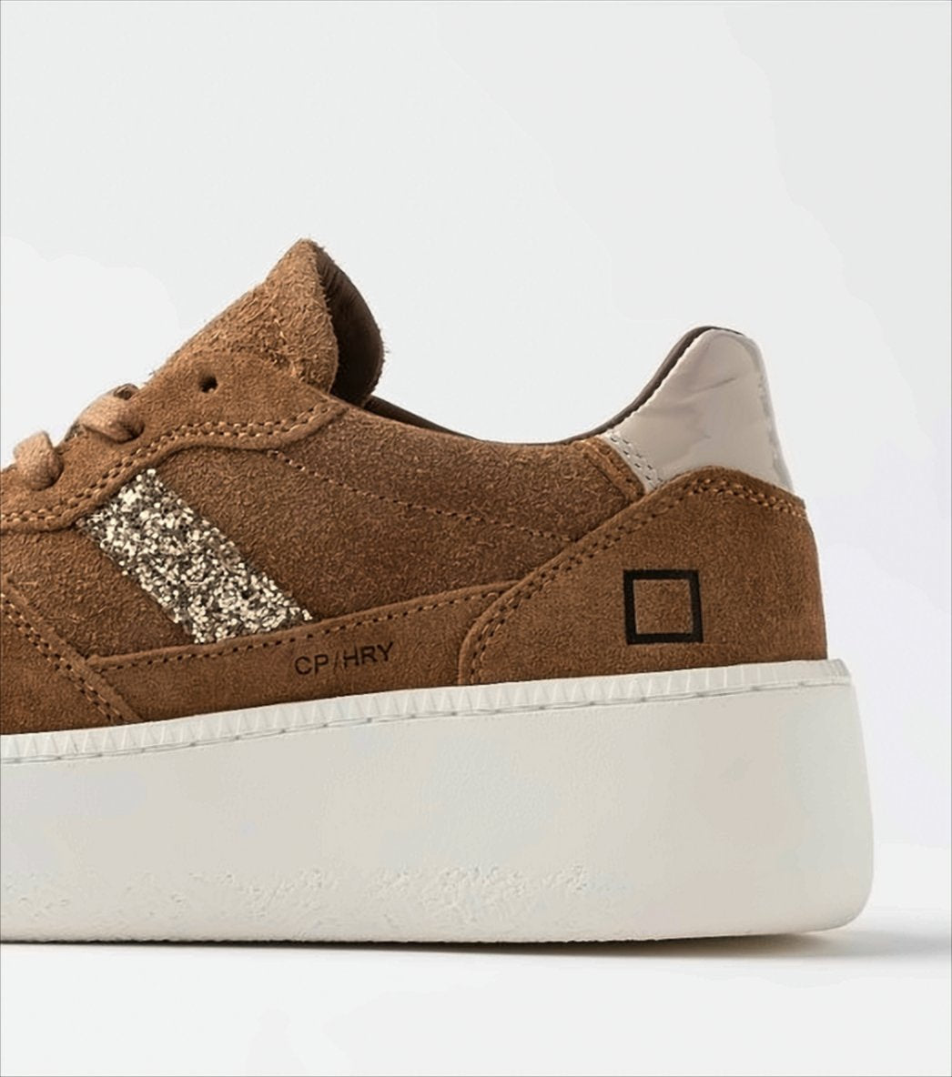 Platform Sneakers With Furry Suede Tongue