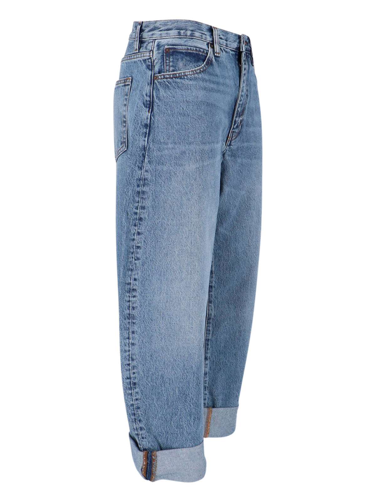 Straight-Leg Design with Mid-Rise Waist and Finish
