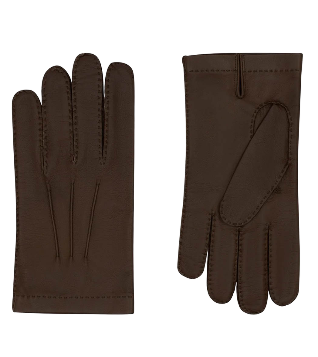 Handmade Brown Leather Gloves