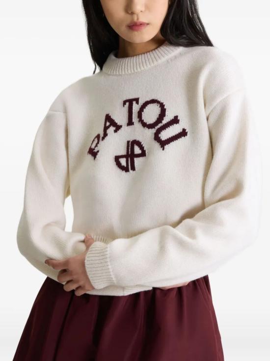 Cropped Knit Sweater with Ribbed Detailing